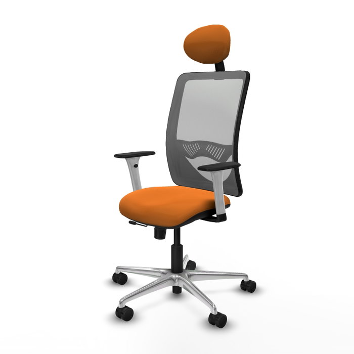 PIQUERAS Y CRESPO Silla de oficina Zulema Naranja y Gris con mecanismo Sincro/Traslack PIQUERAS Y CRESPO Silla de oficina Zulema Naranja y Gris con mecanismo Sincro/Traslack