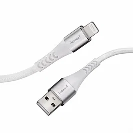 Intenso Cable USB-A a Lightning 1.5m 7902102 para iPhone/iPad - Cable de Nylon Trenzado, 480 Mbit/s, 12W, Blanco