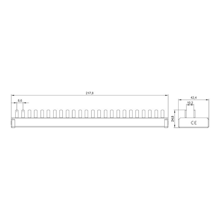 Siemens 5ST3674-0 Barra colectiva 10mm² con conexión de pin