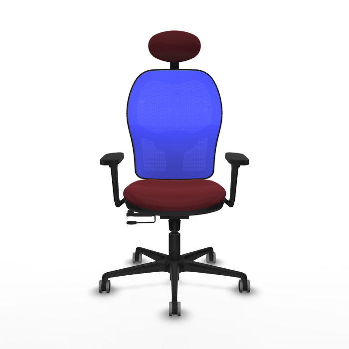 PIQUERAS Y CRESPO Silla de oficina Jorquera con mecanismo Sincro/Traslack, Granate y Azul