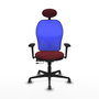 PIQUERAS Y CRESPO Silla de oficina Jorquera con mecanismo Sincro/Traslack, Granate y Azul