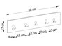 Hanah Home Gancho de Pared Blanco, 80 cm ancho x 17 cm alto x 1.8 cm profundidad, Tablero de Partículas Melamina