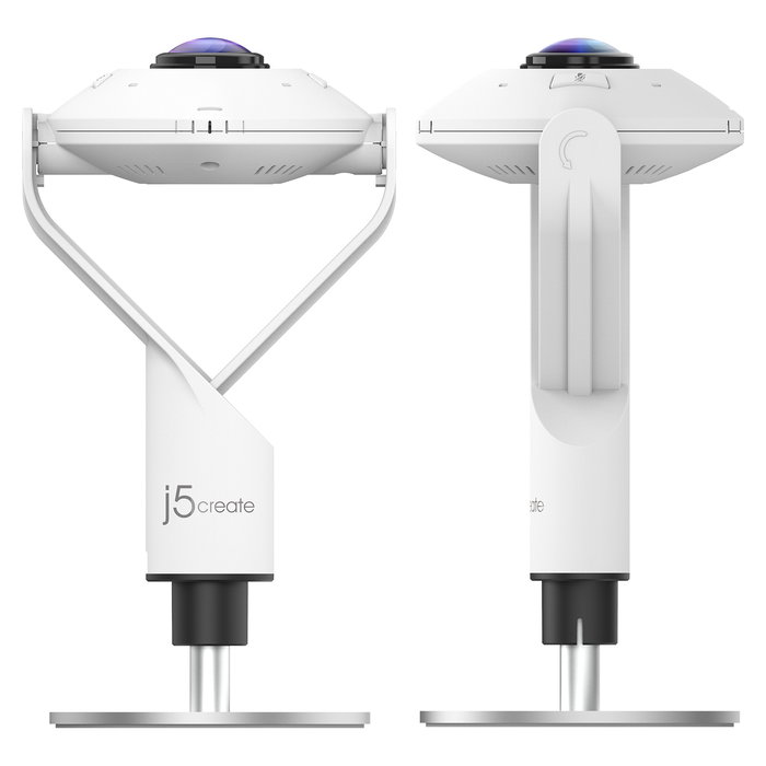 J5CREATE JVCU360-N Cámara Web 360 Grados Full HD 1080p, 2.07 MP, USB, Ángulo de Visión Ajustable, Plug and Play, Color Negro/Blanco