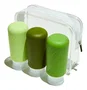 Muitomas TRBOTTLES3GN - Botellas de Viaje de Silicona Flexible, Pack de 3 Unidades de 98ml cada una, A Prueba de Fugas con Funda, Color Verde