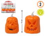 Vela decorativa calabaza con luz LED 7,5x5 cm para Halloween