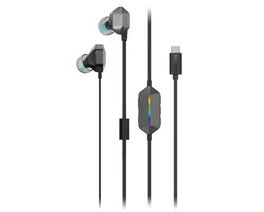 Lenovo Legion E510 7.1 RGB Gaming In-Ear Headphones USB-C Stormy Grey