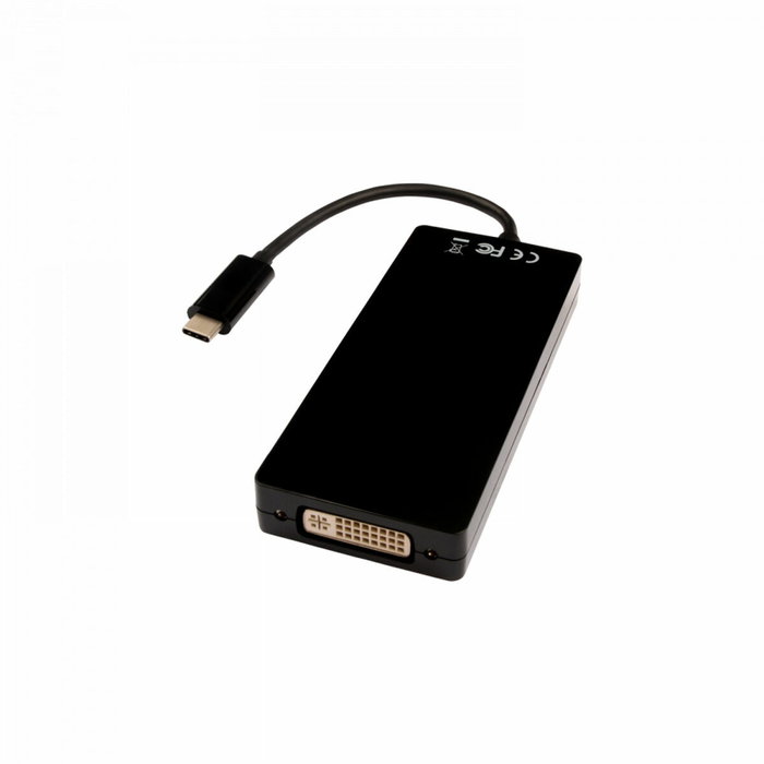 V7 Adaptador gráfico USB Tipo C con HDMI, DVI, DisplayPort y VGA Negro V7 Adaptador gráfico USB Tipo C con HDMI, DVI, DisplayPort y VGA Negro