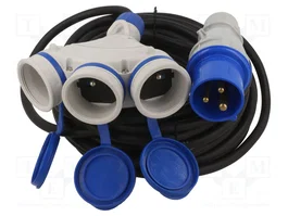 KEL Prolongador de alimentación H05RR-F 3G2,5mm2 15m Negro