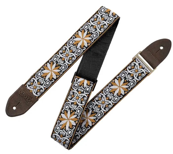 Levy's Correa Hootenanny Series Vintage 2" - Amarillo Y Blanco Levy's Correa Hootenanny Series Vintage 2" - Amarillo Y Blanco