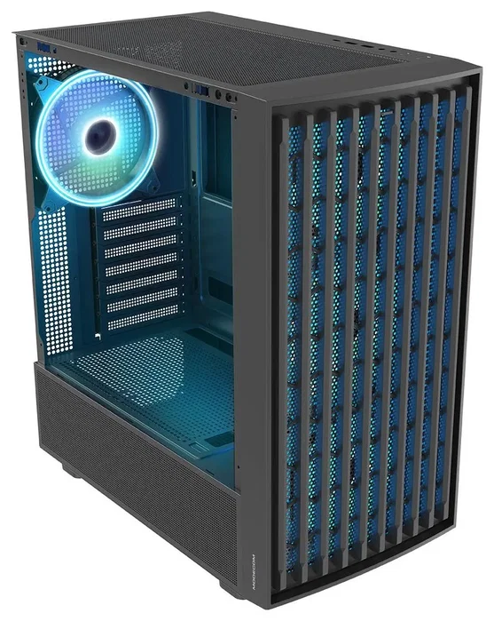 Modecom Breeze ARGB Flow, chasis torre media ATX, cristal templado, 4 ventiladores ARGB 140 mm, negro