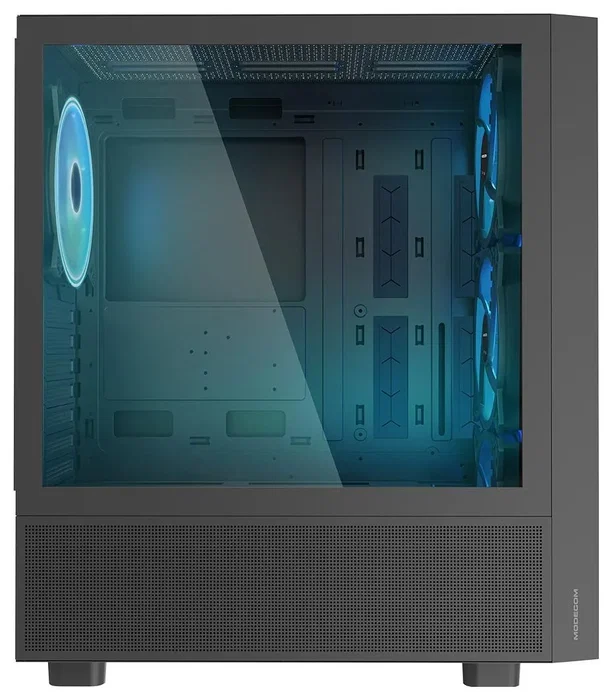Modecom Breeze ARGB Flow, chasis torre media ATX, cristal templado, 4 ventiladores ARGB 140 mm, negro
