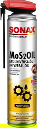 Sonax Mos2Oil Con Easyspray 400 mL SX03394000 - Agente Deslizante y Lubricante, Penetra y Elimina Agua, Lubrica Piezas Móviles, Afloja Tornillos Oxidados