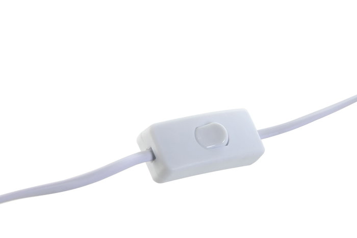 DKD Home Decor Lámpara de Sobremesa de Porcelana y Algodón Blanco 40x40x69 cm