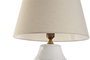 DKD Home Decor Lámpara de Sobremesa de Porcelana y Algodón Blanco 40x40x69 cm