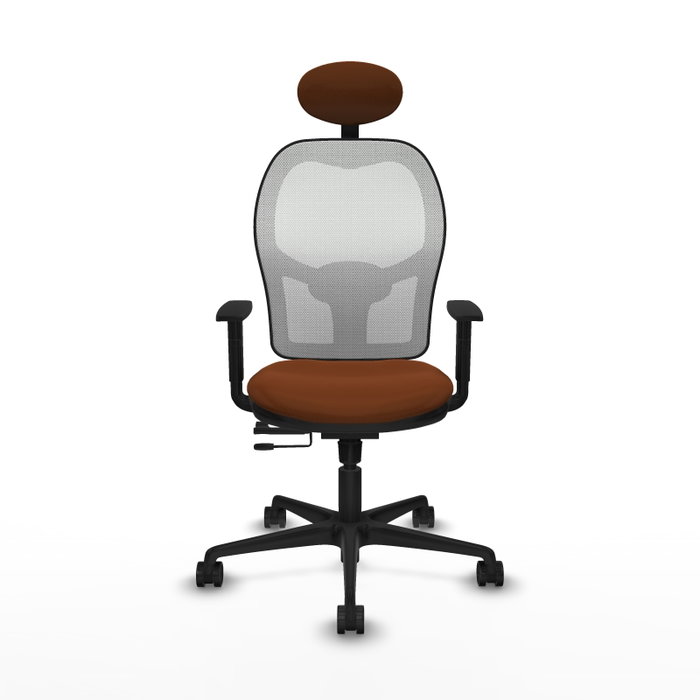 PIQUERAS Y CRESPO Silla de oficina Jorquera Marrón y Blanco con mecanismo Sincro/Traslack PIQUERAS Y CRESPO Silla de oficina Jorquera Marrón y Blanco con mecanismo Sincro/Traslack
