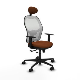 PIQUERAS Y CRESPO Silla de oficina Jorquera Marrón y Blanco con mecanismo Sincro/Traslack