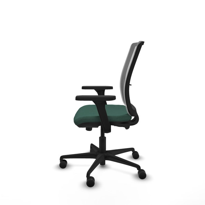 PIQUERAS Y CRESPO Silla de oficina Haches con mecanismo Sincro/Traslack, Verde botella y Gris