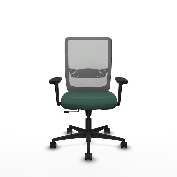 PIQUERAS Y CRESPO Silla de oficina Haches con mecanismo Sincro/Traslack, Verde botella y Gris