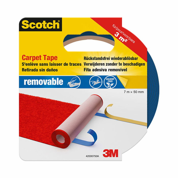 Scotch Cinta doble cara removible para alfombras 50 mm x 7 m Scotch Cinta doble cara removible para alfombras 50 mm x 7 m