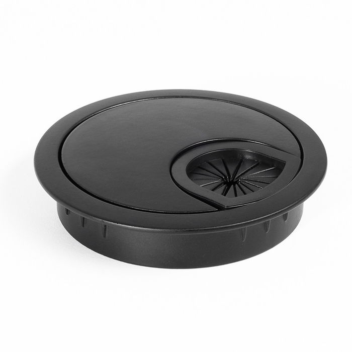 Herrajes Alk Pasacable Zmk Palma Ø60 H13,5 Negro Herrajes Alk Pasacable Zmk Palma Ø60 H13,5 Negro