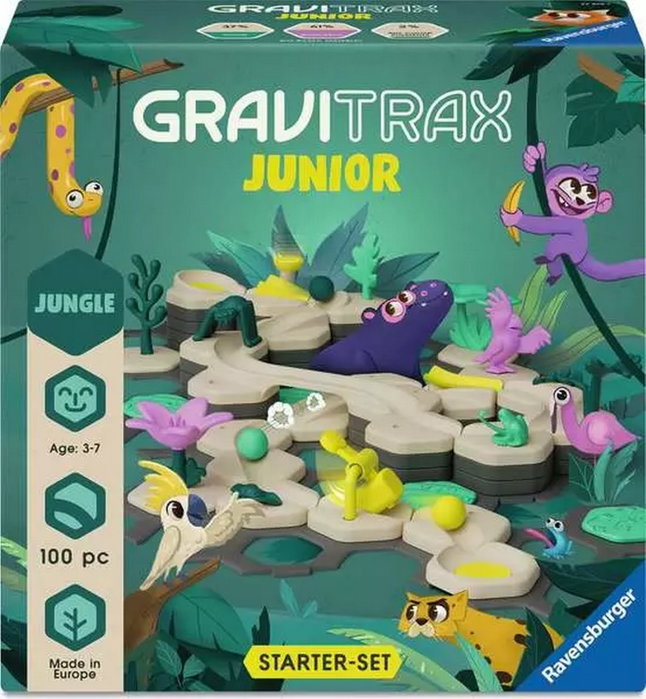 Ravensburger GraviTrax Junior Starter Set My Jungle - Circuito de canicas de 97 piezas Ravensburger GraviTrax Junior Starter Set My Jungle - Circuito de canicas de 97 piezas