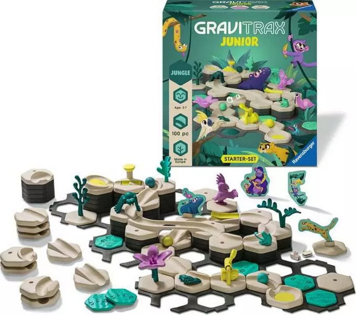 Ravensburger GraviTrax Junior Starter Set My Jungle - Circuito de canicas de 97 piezas Ravensburger GraviTrax Junior Starter Set My Jungle - Circuito de canicas de 97 piezas