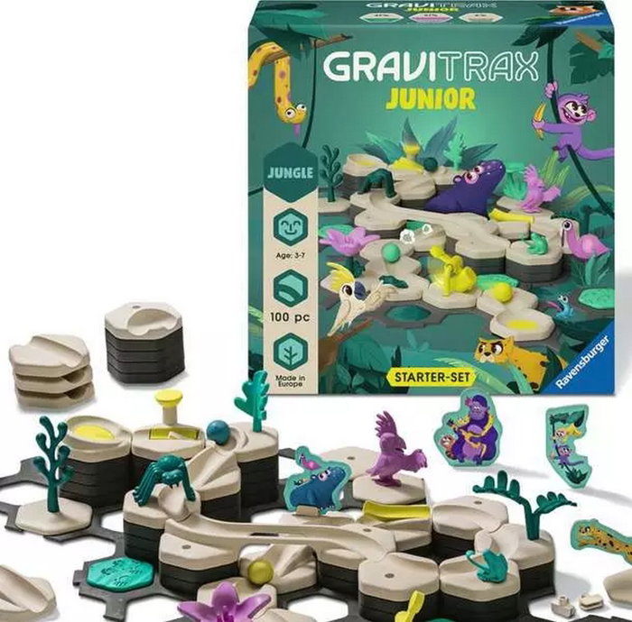 Ravensburger GraviTrax Junior Starter Set My Jungle - Circuito de canicas de 97 piezas Ravensburger GraviTrax Junior Starter Set My Jungle - Circuito de canicas de 97 piezas