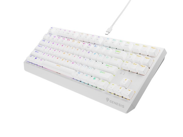 Genesis Thor 230 TKL Wireless Blanco RGB Outemu Teclado Mecánico sin Cables Layout Polaco