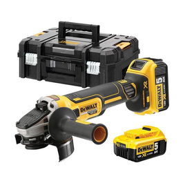 Dewalt Mini-amoladora sin escobillas XR 18V Ø 125mm DCG405P2-QW con 2 Baterías 5Ah y Maletín TSTAK II
