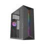 Mars Gaming MC-Blaze Caja Gaming PC Midi Tower Negro con Tira LED Frontal y Ventana Lateral, Compatible con Placas ATX, Micro-ATX, Mini-ITX