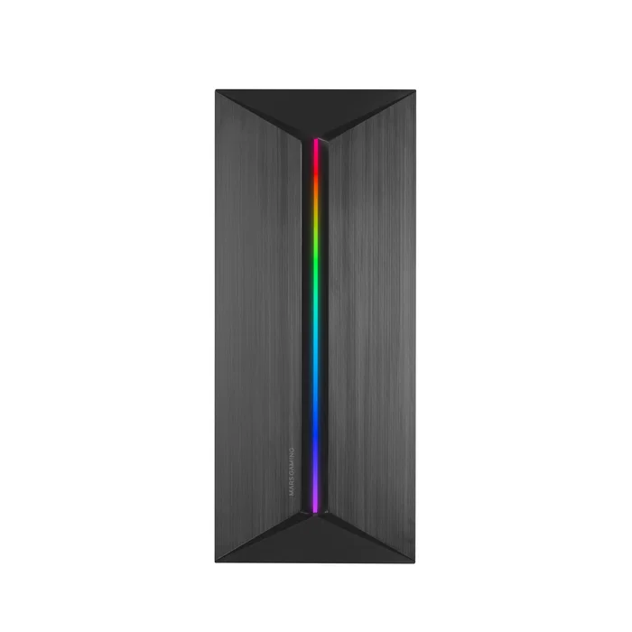 Mars Gaming MC-Blaze Caja Gaming PC Midi Tower Negro con Tira LED Frontal y Ventana Lateral, Compatible con Placas ATX, Micro-ATX, Mini-ITX