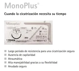 Braun Sutura Monoplus Violet 0 USP HS37S 90 cm 12 Unidades