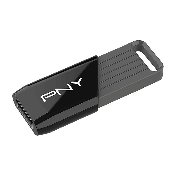 PNY Attach X USB 3.2 Gen 1 64 GB Memoria USB Negro de Alta Velocidad, 130 MB/s, Deslizable con Llavero, Compatible Plug and Play