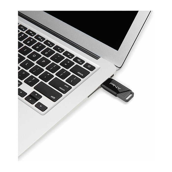 PNY Attach X USB 3.2 Gen 1 64 GB Memoria USB Negro de Alta Velocidad, 130 MB/s, Deslizable con Llavero, Compatible Plug and Play