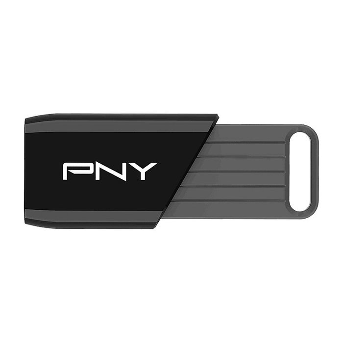 PNY Attach X USB 3.2 Gen 1 64 GB Memoria USB Negro de Alta Velocidad, 130 MB/s, Deslizable con Llavero, Compatible Plug and Play