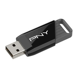 PNY Attach X USB 3.2 Gen 1 64 GB Memoria USB Negro de Alta Velocidad, 130 MB/s, Deslizable con Llavero, Compatible Plug and Play