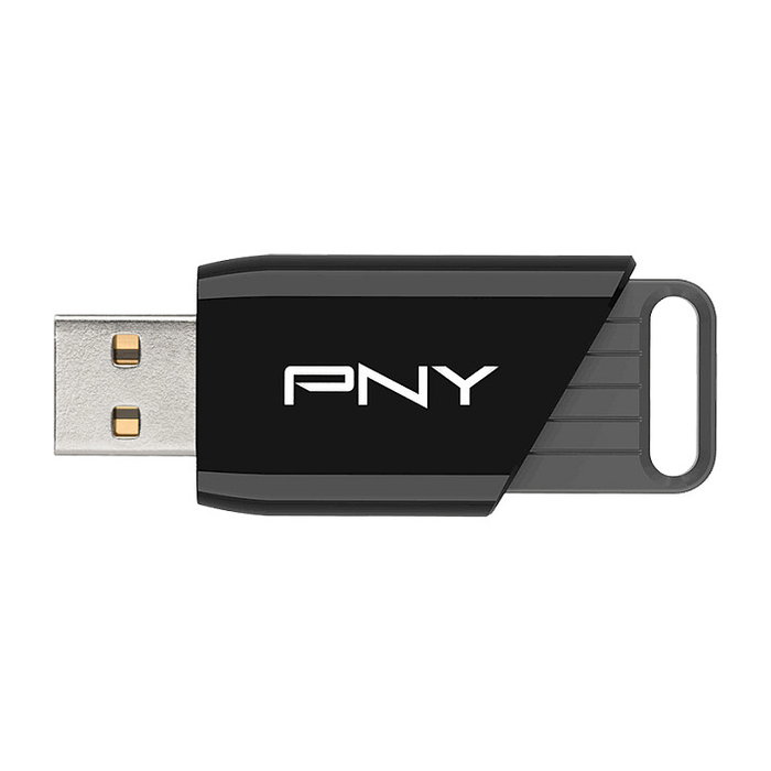 PNY Attach X USB 3.2 Gen 1 64 GB Memoria USB Negro de Alta Velocidad, 130 MB/s, Deslizable con Llavero, Compatible Plug and Play