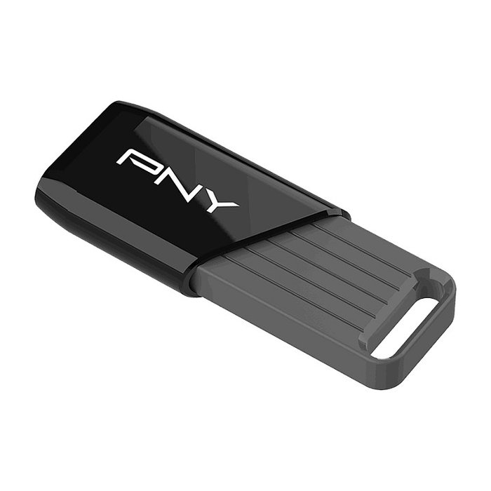 PNY Attach X USB 3.2 Gen 1 64 GB Memoria USB Negro de Alta Velocidad, 130 MB/s, Deslizable con Llavero, Compatible Plug and Play