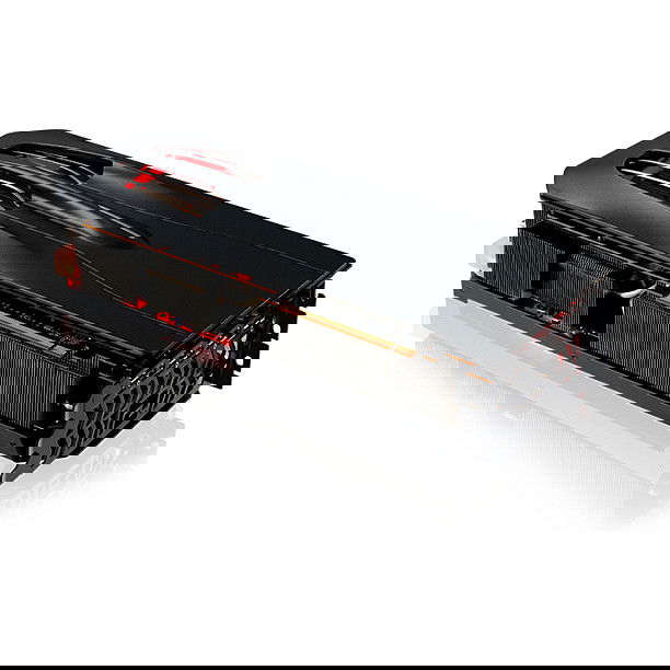 PowerColor Carcasa Trasera para Red Devil RX 7900 Roja Plástico Negro 322,4 mm x 119,2 mm