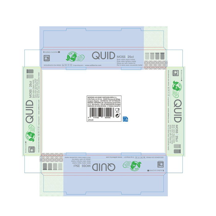 Quid Bote de Vidrio Moss Verde 0,25 L