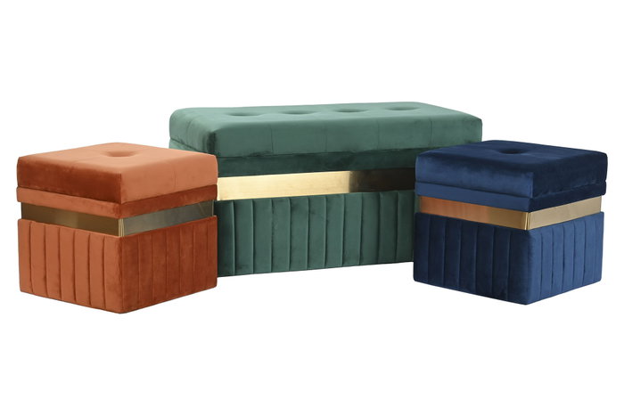 DKD Home Decor Set Descalzadora 3 Piezas Poliéster MDF