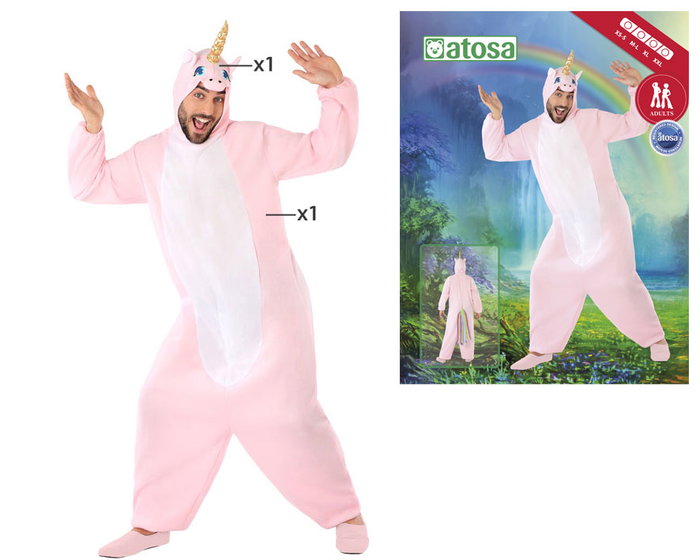 Disfraz de Unicornio Rosa para Hombre XS-S