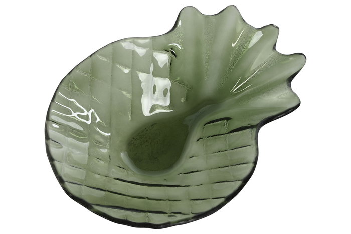 DKD Home Decor Centro de Mesa Tropical Piña Cristal Verde 17 x 5 x 24 cm (4 Unidades)