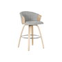 DKD Home Decor Taburete de Madera y Poliéster Gris