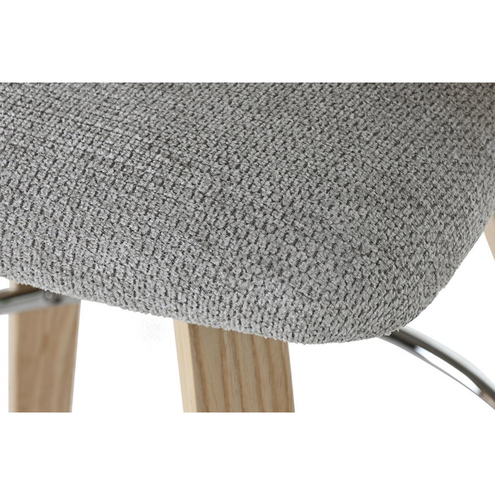 DKD Home Decor Taburete de Madera y Poliéster Gris DKD Home Decor Taburete de Madera y Poliéster Gris