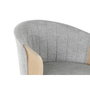 DKD Home Decor Taburete de Madera y Poliéster Gris