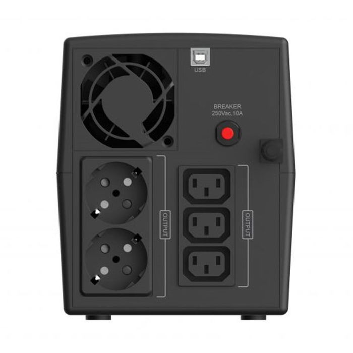 Zeus SAI Interactivo en Línea 1500VA 900W con 2 Tomas Schuko, USB y Pantalla LCD - Modelo ZEUS08EM Zeus SAI Interactivo en Línea 1500VA 900W con 2 Tomas Schuko, USB y Pantalla LCD - Modelo ZEUS08EM