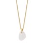 Skagen SKJ1552710 Collar Dorado con Colgante de Vidrio Marino Blanco