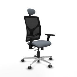 PIQUERAS Y CRESPO Silla de oficina Motilla con mecanismo Sincro/Traslack, Gris y Negro