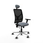 PIQUERAS Y CRESPO Silla de oficina Motilla con mecanismo Sincro/Traslack, Gris y Negro